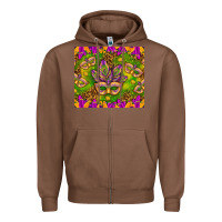 Chestnut Mardi Gras masks and coins tumbler Zipper Hoodie - HowdyJamesFarm