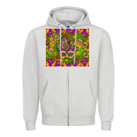 Dove Grey Mardi Gras masks and coins tumbler Zipper Hoodie - HowdyJamesFarm
