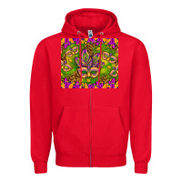Red Mardi Gras masks and coins tumbler Zipper Hoodie - HowdyJamesFarm