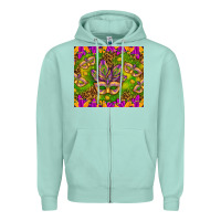 Seafoam Mardi Gras masks and coins tumbler Zipper Hoodie - HowdyJamesFarm