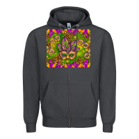Smoke Mardi Gras masks and coins tumbler Zipper Hoodie - HowdyJamesFarm