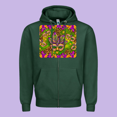Mardi Gras Masks And Coins Tumbler Zipper Hoodie Designed By Howdyjamesfarm