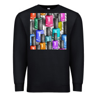 Black colorful nail polish seamless pattern bbs Premium Sweatshirt - BundleAndBundleShop