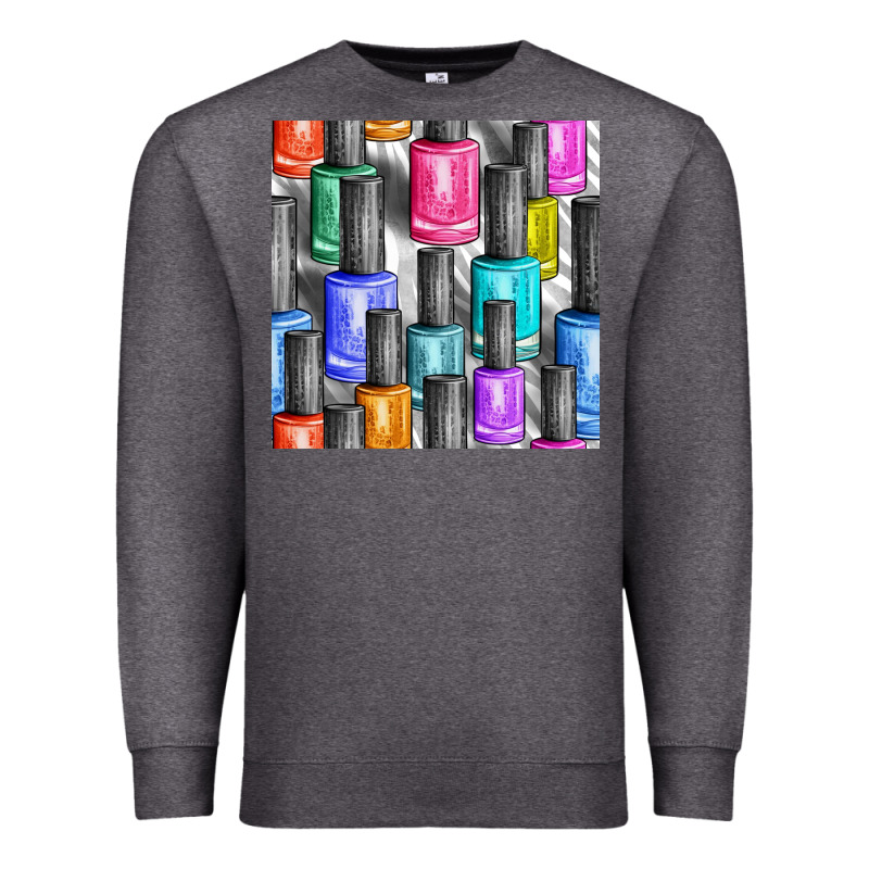 Colorful Nail Polish Seamless Pattern Bbs Premium Sweatshirt by BundleAndBundleShop | Teevron