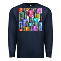 Navy colorful nail polish seamless pattern bbs Premium Sweatshirt - BundleAndBundleShop