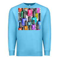Ocean Blue colorful nail polish seamless pattern bbs Premium Sweatshirt - BundleAndBundleShop