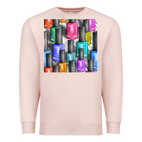 Pale Pink colorful nail polish seamless pattern bbs Premium Sweatshirt - BundleAndBundleShop