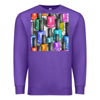 Purple colorful nail polish seamless pattern bbs Premium Sweatshirt - BundleAndBundleShop