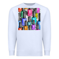 White colorful nail polish seamless pattern bbs Premium Sweatshirt - BundleAndBundleShop