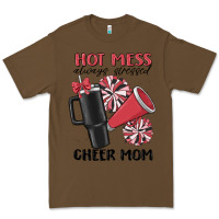 Cacao hot mess always stressed cheer mom Premium Tee - MaliasSmallBusiness