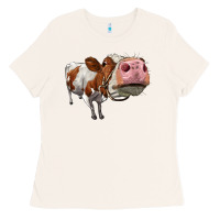 Bone cute simmental cow Ladies Tee - LillyAllenDesigns
