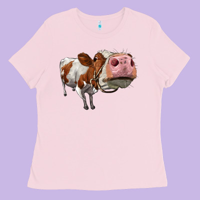 Cute Simmental Cow Ladies Tee Designed By Lillyallendesigns