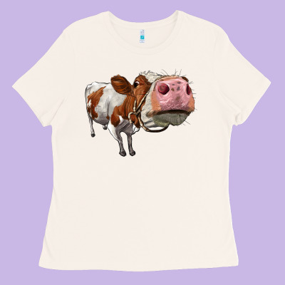 Cute Simmental Cow Ladies Tee Designed By Lillyallendesigns