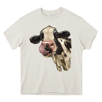 Cream Cute Holstein Heifer Heavy Core Tee - LillyAllenDesigns