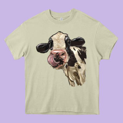 Cute Holstein Heifer Heavy Core Tee Designed By Lillyallendesigns