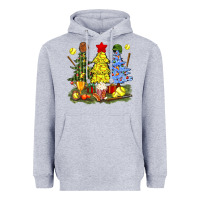Heather Grey christmas with softball trees bbs Heavyweight Hoodie - BundleAndBundleShop