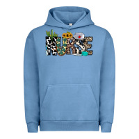 Pigment Pebble Blue nurse leopard and cowhide Urban Hoodie - CowhideDigitalArt