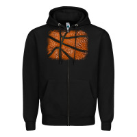 Black Basketball leopard glitter background Zipper Hoodie - HowdyJamesFarm