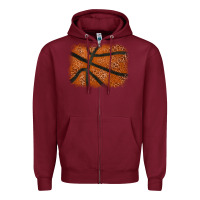 Burgundy Basketball leopard glitter background Zipper Hoodie - HowdyJamesFarm