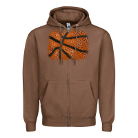 Chestnut Basketball leopard glitter background Zipper Hoodie - HowdyJamesFarm