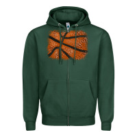 Sports Green Basketball leopard glitter background Zipper Hoodie - HowdyJamesFarm