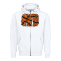 White Basketball leopard glitter background Zipper Hoodie - HowdyJamesFarm