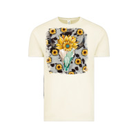 Vintage Arctic cowhide sunflower gemstone bull skull Vintage Tee - JahusDesignShop