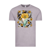 Vintage Zinc cowhide sunflower gemstone bull skull Vintage Tee - JahusDesignShop
