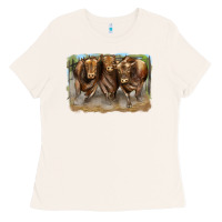 3 Red Angus Bulls Ladies Tee | Teevron