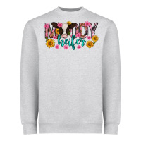 Heather Grey Moody Heifer Mother's Day Heavyweight Sweatshirt - texasbilliewilder