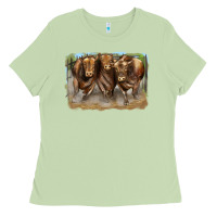 Matcha 3 red angus bulls Ladies Tee - LillyAllenDesigns