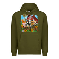 Army Green farm life olivia Premium Hoodie - OliviaCreatesArt