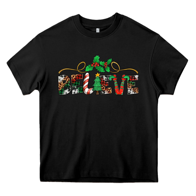 Believe Santa Claus Christmas Heavy Core Tee by Jasminsmagicworld | Teevron
