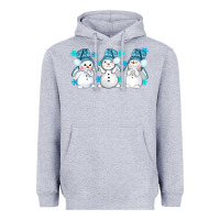 Heather Grey snowman winter bbs Heavyweight Hoodie - BundleAndBundleShop