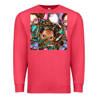 Cardinal hairdresser messy bun hand mirror and scissors with leopard and tiger  Premium Sweatshirt - BundleAndBundleShop