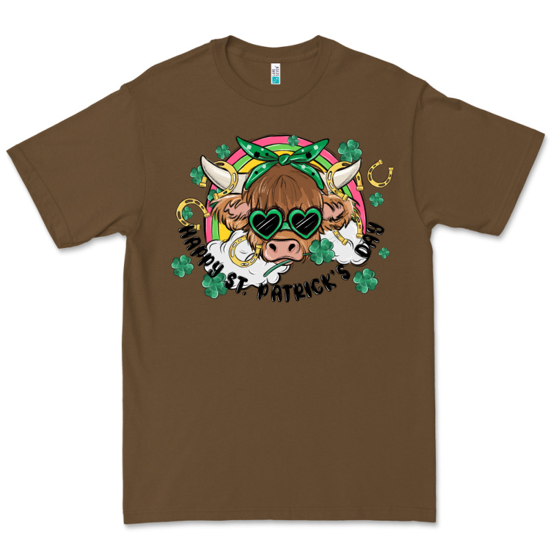 St. Patrick's Day Highland Cow Premium Tee by MaliasSmallBusiness | Teevron