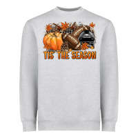 Heather Grey Tis' the season Football black helmet Heavyweight Sweatshirt - NancyCooperArtShop