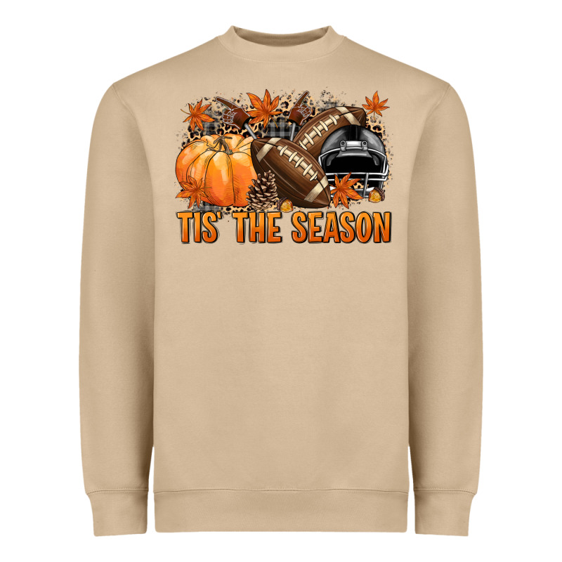 Tis' The Season Football Black Helmet Heavyweight Sweatshirt by NancyCooperArtShop | Teevron
