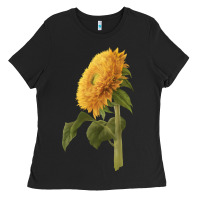 Black teddy bear sunflower Ladies Tee - LillyAllenDesigns