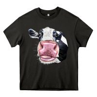 Asphalt Cute Holstein Face Heavy Core Tee - LillyAllenDesigns