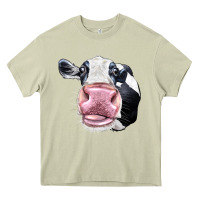 Mossy Cute Holstein Face Heavy Core Tee - LillyAllenDesigns