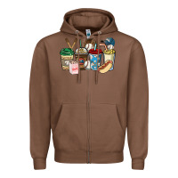 Chestnut Baseball coffee cups Zipper Hoodie - HowdyJamesFarm
