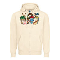 Sandshell Baseball coffee cups Zipper Hoodie - HowdyJamesFarm