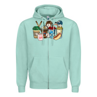 Seafoam Baseball coffee cups Zipper Hoodie - HowdyJamesFarm