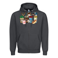 Smoke Baseball coffee cups Zipper Hoodie - HowdyJamesFarm