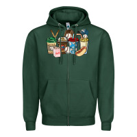 Sports Green Baseball coffee cups Zipper Hoodie - HowdyJamesFarm