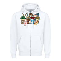 White Baseball coffee cups Zipper Hoodie - HowdyJamesFarm