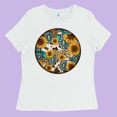 Western Pattern Circle Earrings Ladies Tee Designed By Jasminsmagicworld