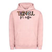 Pigment Salmon thankful for coffee Urban Hoodie - CowhideDigitalArt