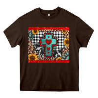 Chocolate Brown Christmas cross Heavy Core Tee - Jasminsmagicworld